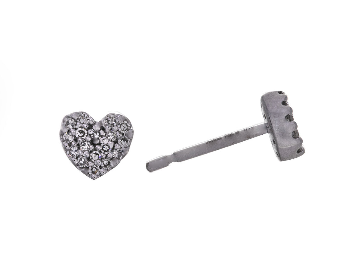 1/10ct. t.w. Diamond Heart Earrings in 10K White Gold