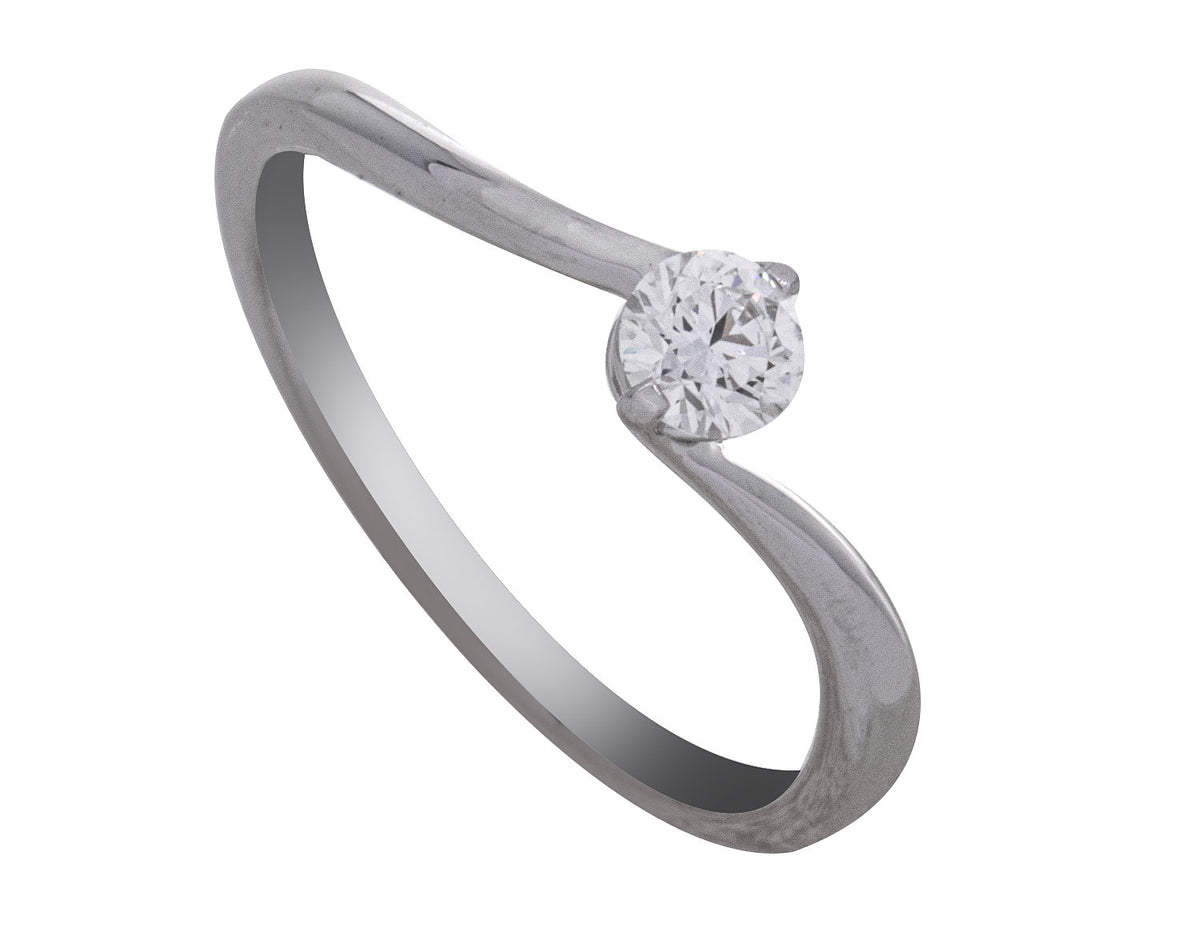 1/4ct. Round Cut Newborn Lab Created Diamond Promise Ring in 10K White Gold
