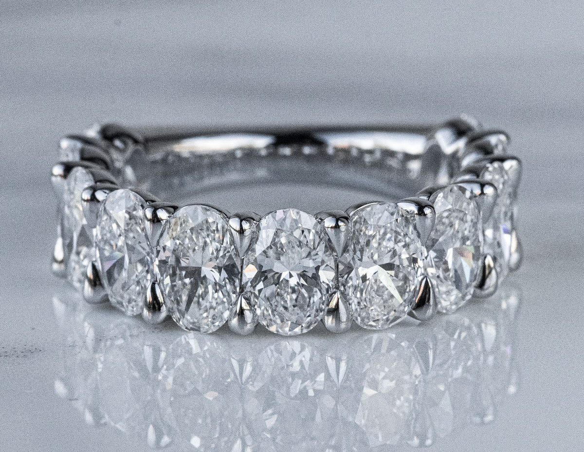 5ct. t.w. Oval Cut Newborn Lab Created Diamond Anniversary Ring in 14K White Gold
