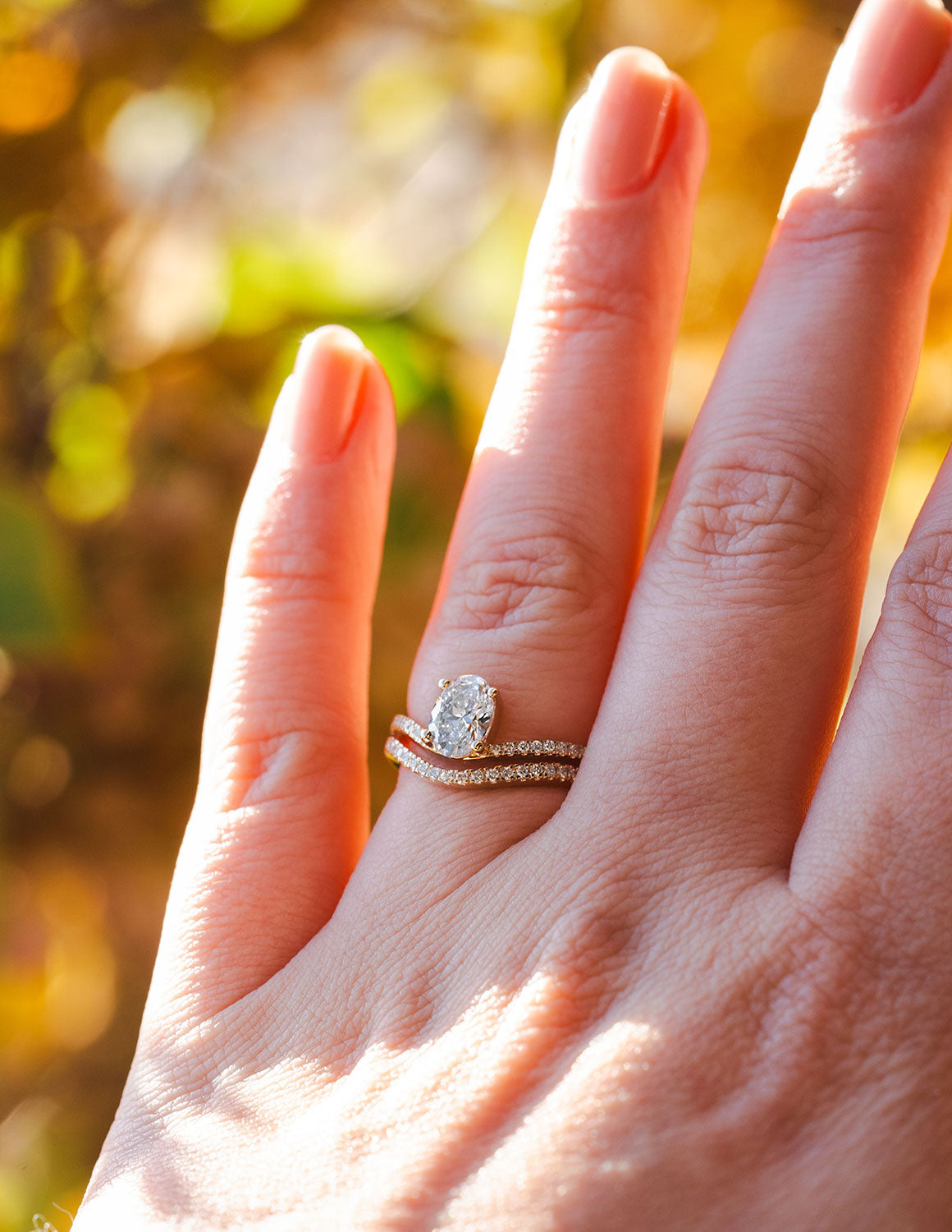 1 1/3ct. t.w. Oval Cut Newborn Lab Created Diamond Engagement Ring in 14K Yellow Gold