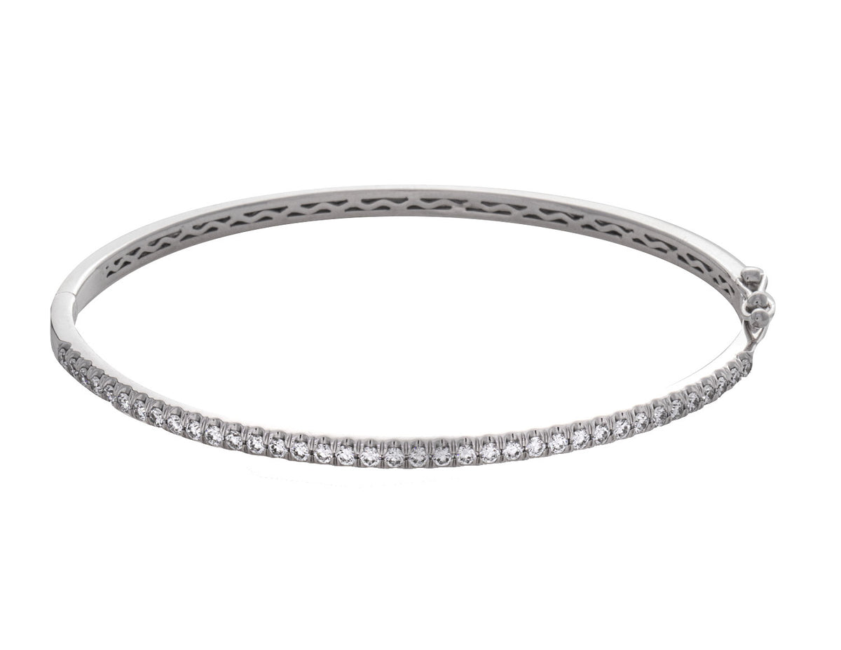 1ct. t.w. Newborn Lab Created Diamond Bangle Bracelet in 14K White Gold