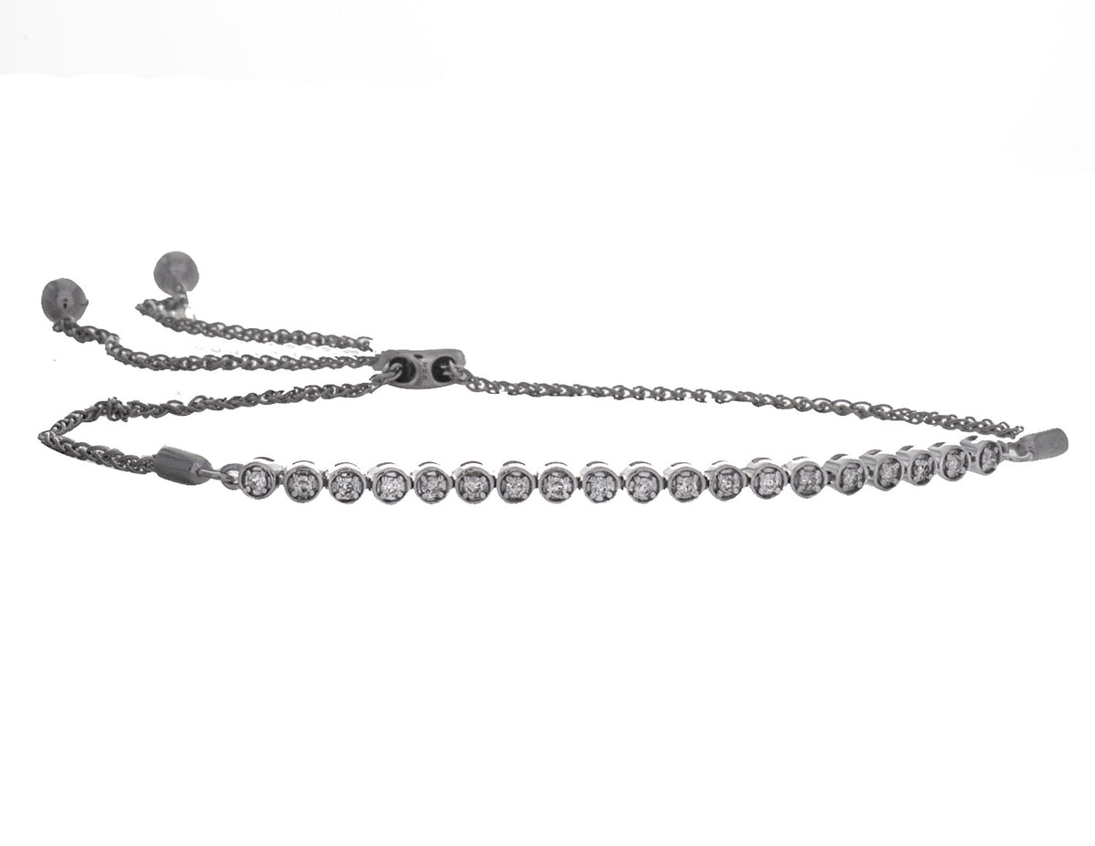 1/5ct. t.w. Diamond Bolo Bracelet in Sterling Silver