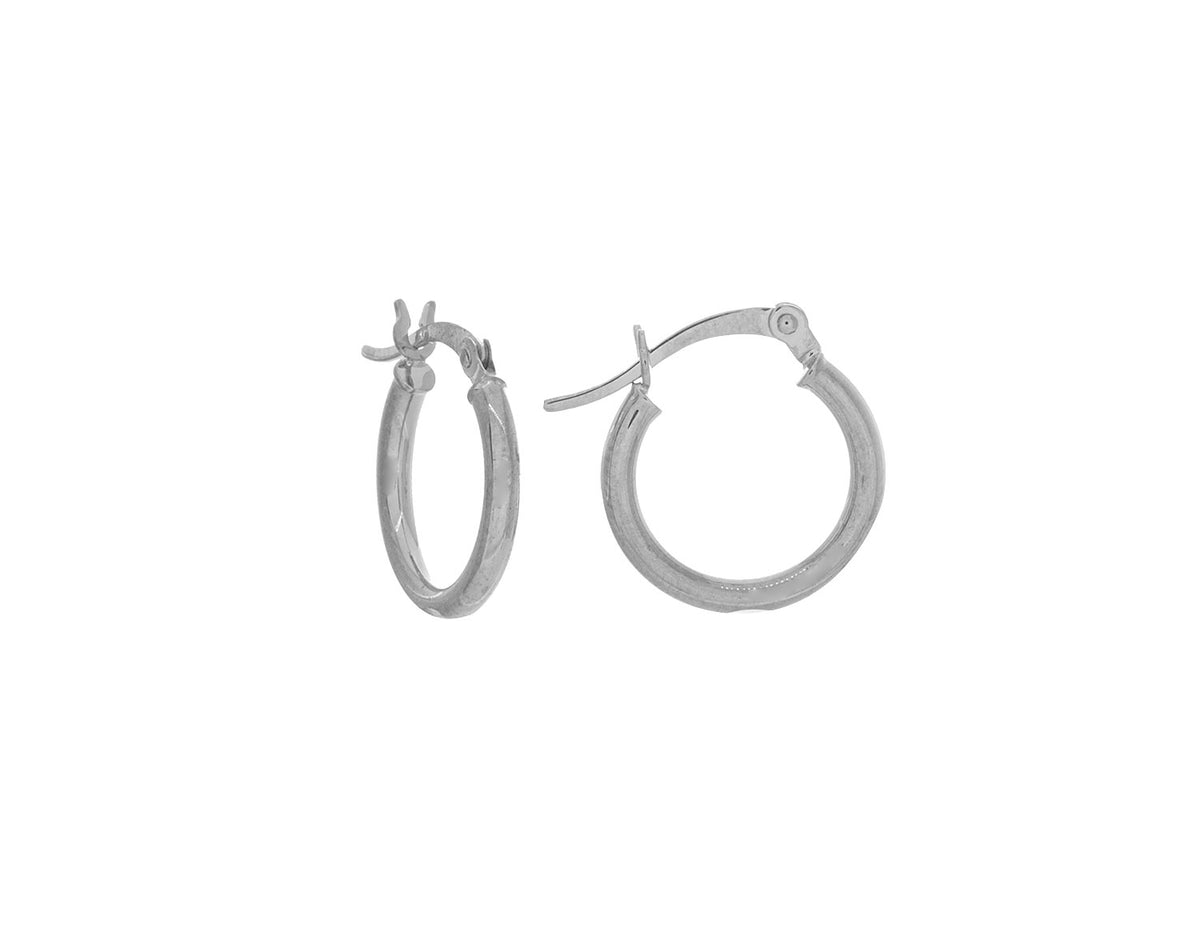 Hoop Earrings in 14K White Gold