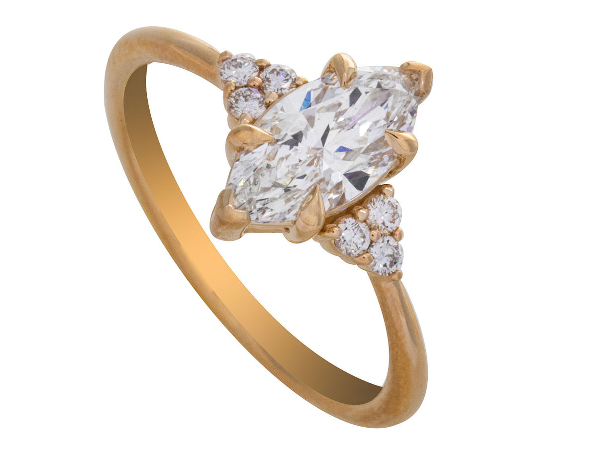 1 1/10ct. t.w. Marquise Cut Newborn Lab Created Diamond Engagement Ring in 14K Yellow Gold