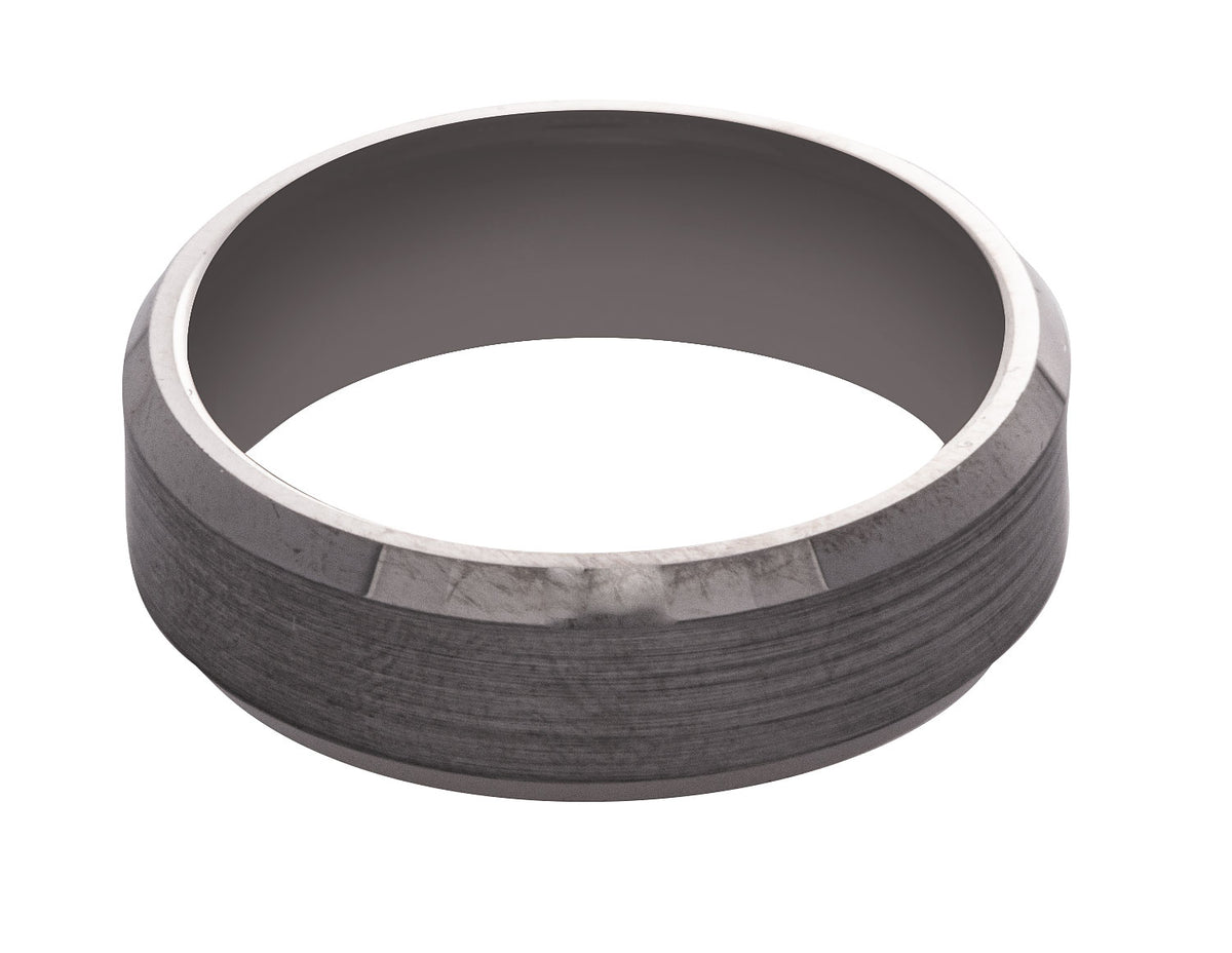 7mm Satin/Polish Men's Wedding Band in Tantalum