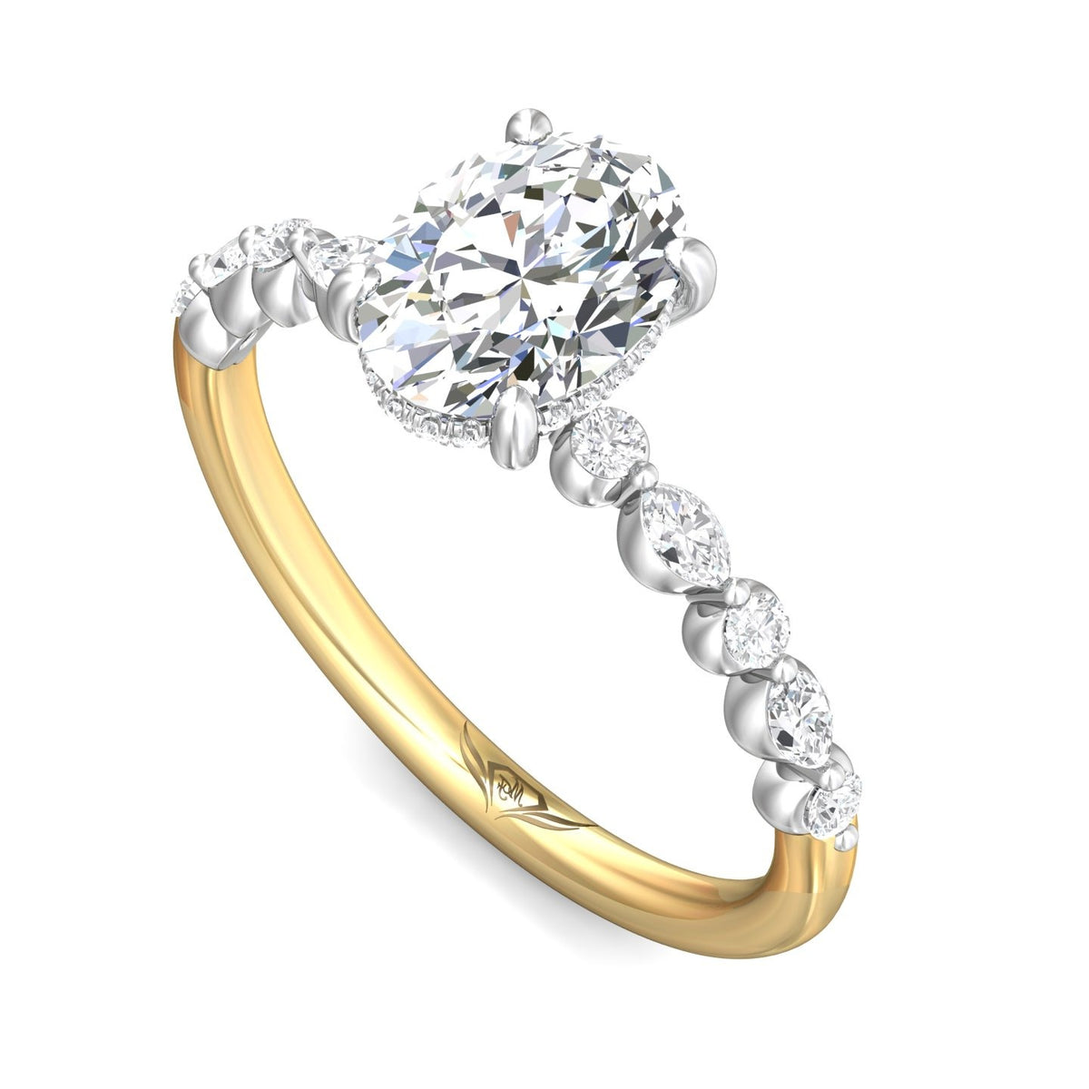 1/3ct. t.w. Diamond Engagement Ring in 14K White and Yellow Gold