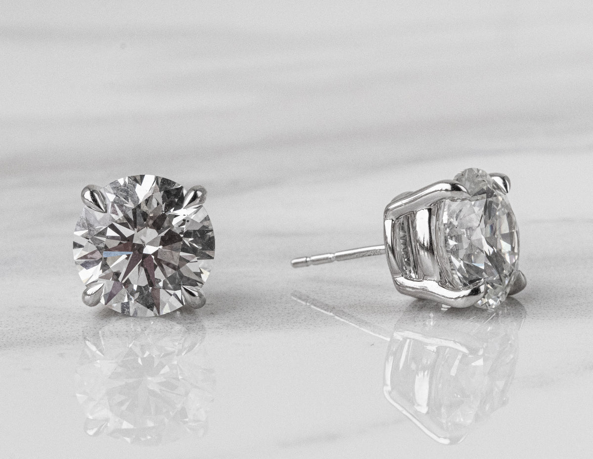 7 1/7ct. t.w. Round Brilliant Newborn Lab Created Diamond Studs in 14K White Gold