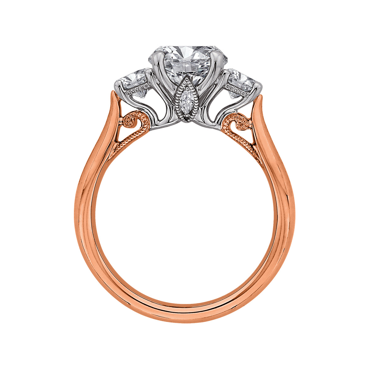 1/2ct. t.w. Diamond Engagement Ring in 14K White and Rose Gold