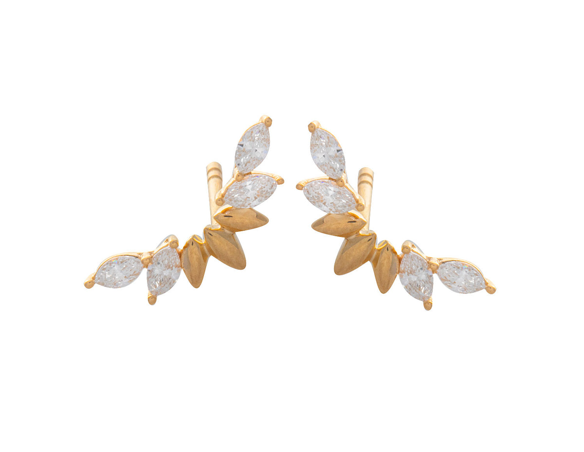 1/3ct. t.w. Diamond Climber Stud Earrings in 14K Yellow Gold