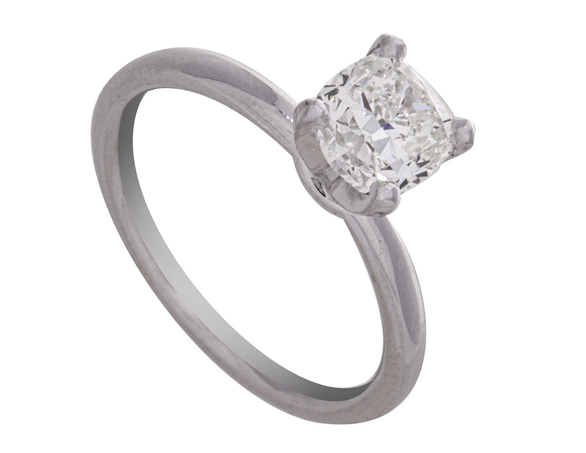 1 1/5ct. Cushion Cut Diamond Engagement Ring in 14K White Gold