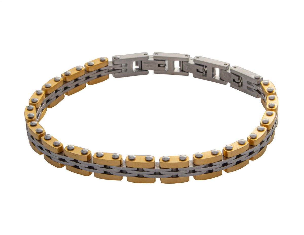 Stainless Steel/Gold-IP Watch Link Chain Bracelet