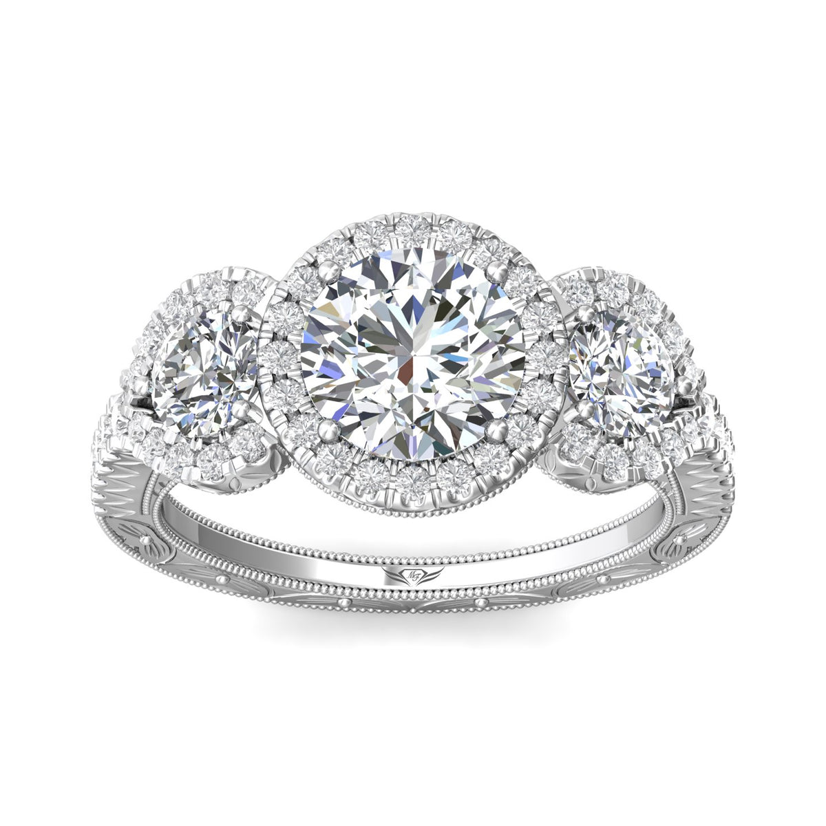 1 1/8ct. t.w. Round Diamond Engagement Ring in 14K White Gold