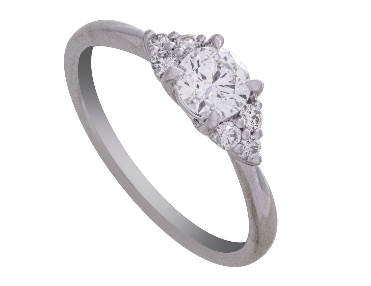 5/8ct. t.w. Round Cut Diamond Engagement Ring in 14K White Gold