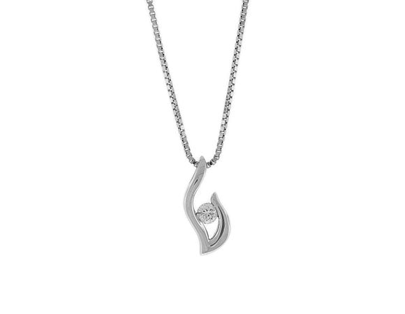 1/10ct. t.w. Kessler 81 Round Diamond Pendant in Sterling Silver