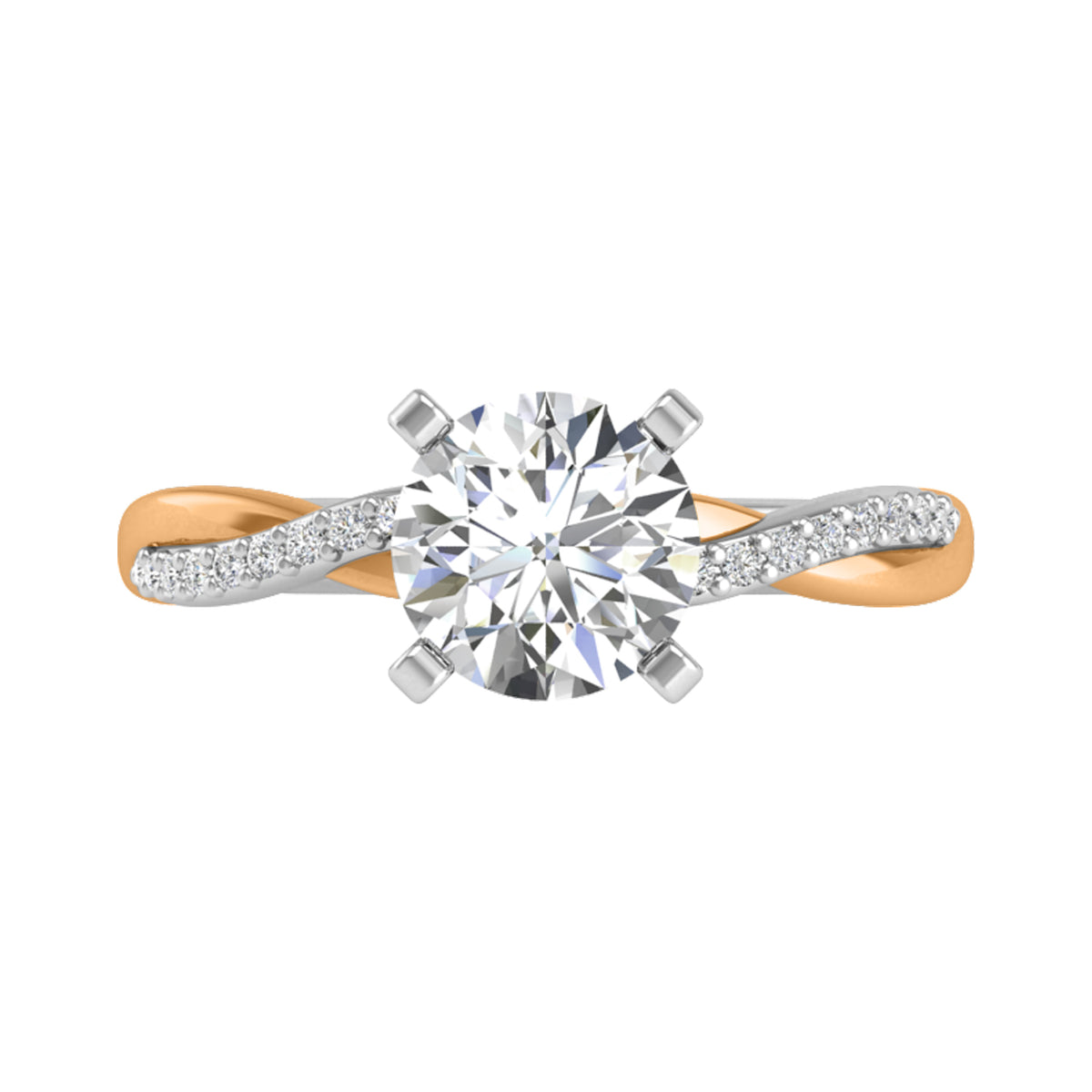 1/10ct. t.w. Diamond Engagement Ring in 14K White and Yellow Gold
