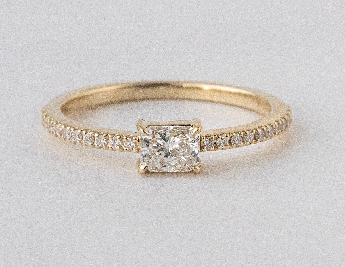 2/5ct. t.w. Radiant Cut Diamond Promise Ring in 10K Yellow Gold