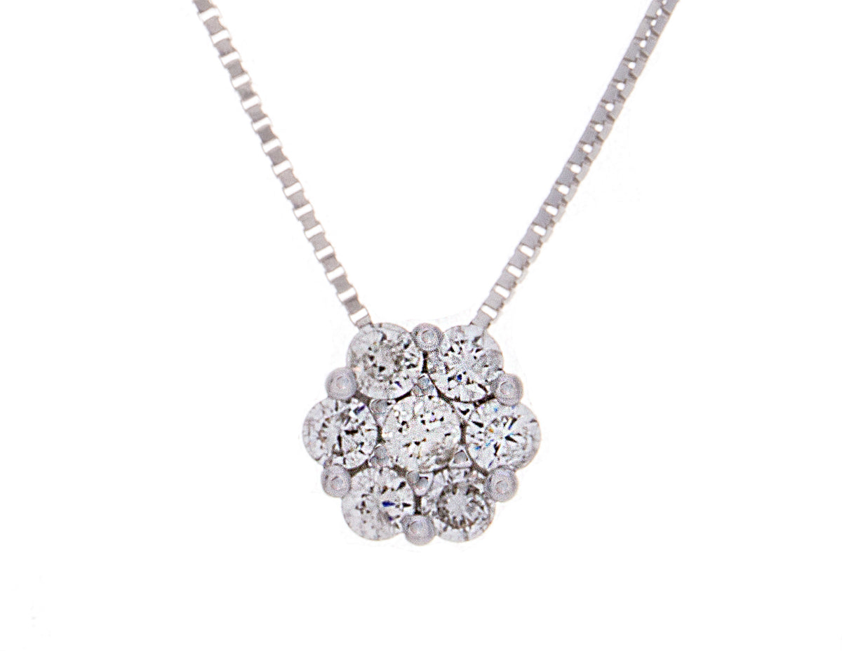1/3ct. t.w. Cluster Pendant in 14K White Gold
