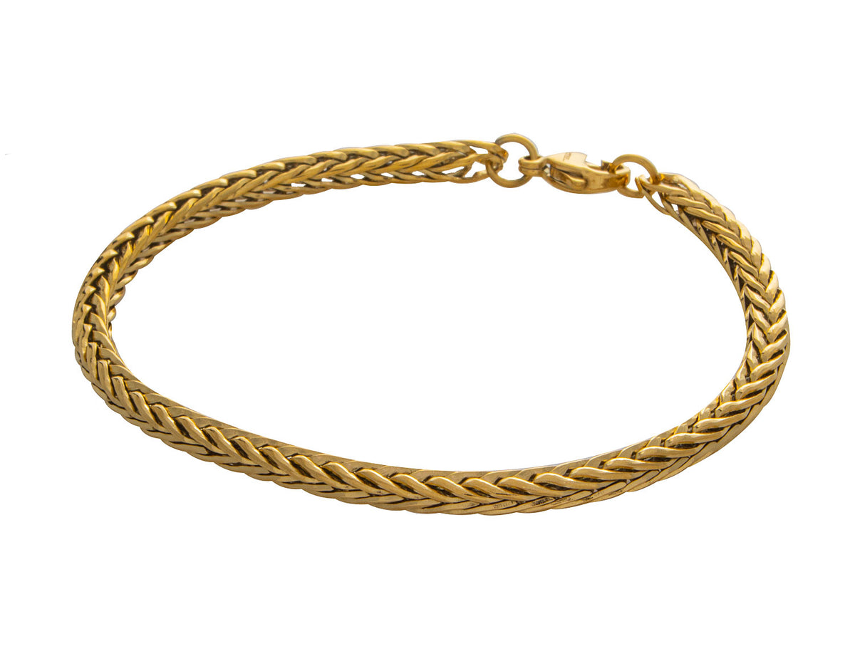 Stainless Steel/Gold-IP Polished Franco Link Chain Bracelet