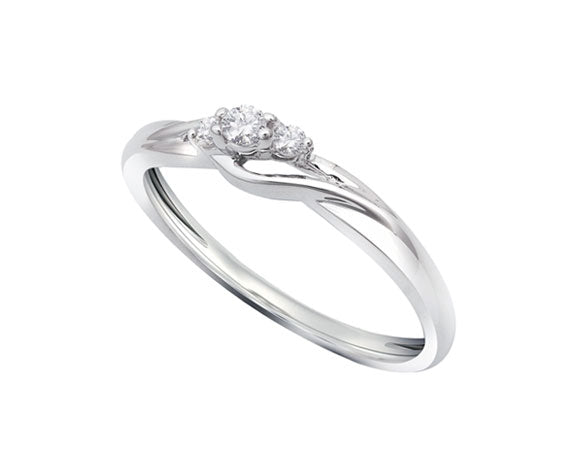 1/14ct. t.w. 3-Stone Diamond Promise Ring in Sterling Silver
