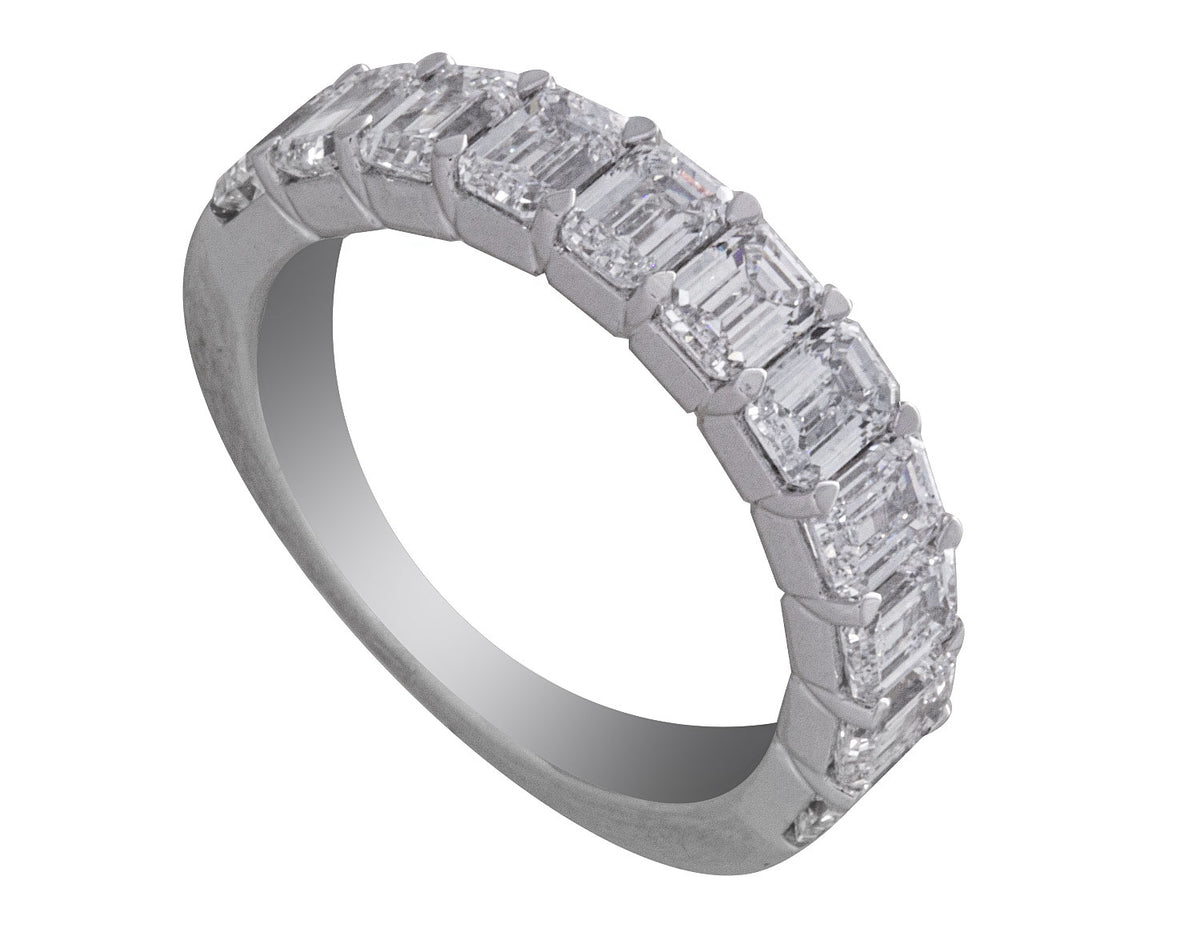 3 1/2ct. t.w. Emerald Cut Newborn Lab Created Diamond Ring in 14K White Gold