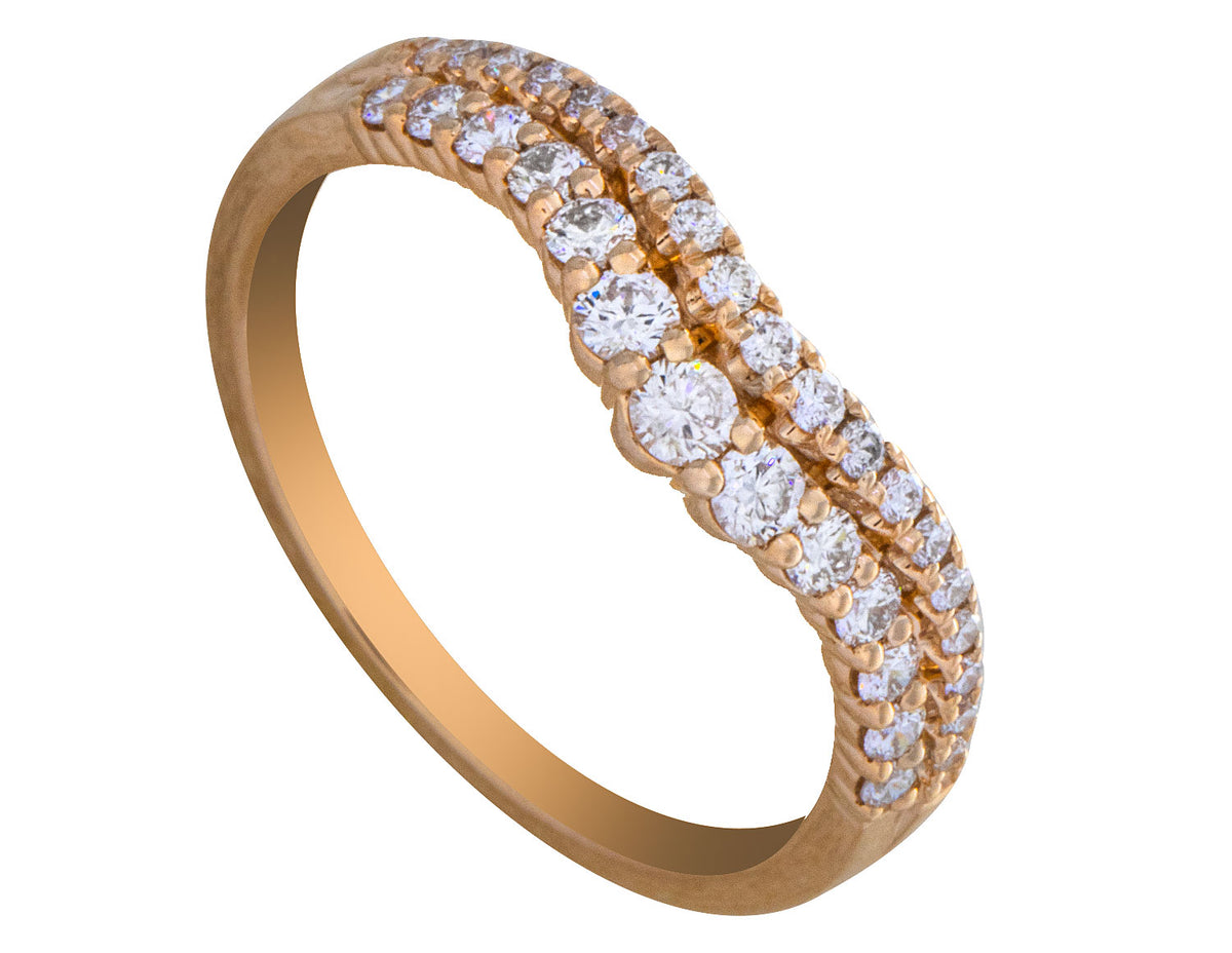 2/5ct. t.w. Curved Diamond Wedding Ring in 14K Yellow Gold