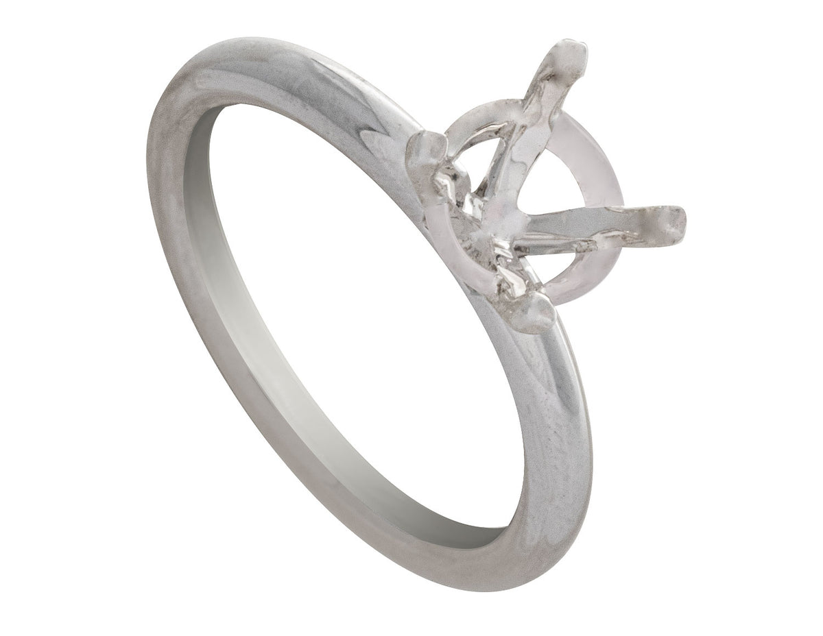 2.4mm Cathedral Solitaire Engagement Ring in Platinum