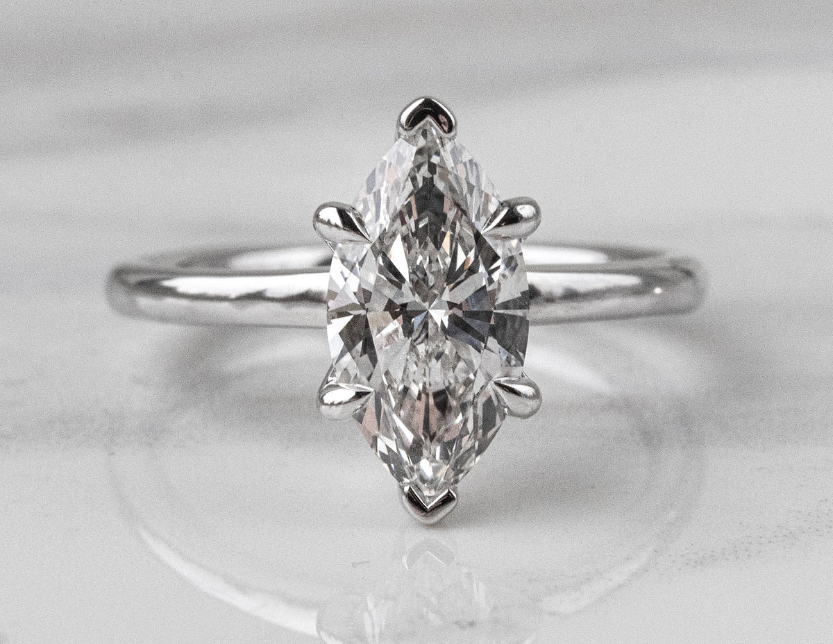 2ct. Marquise Cut Newborn Lab Created Diamond Solitaire Engagement Ring in 14K White Gold
