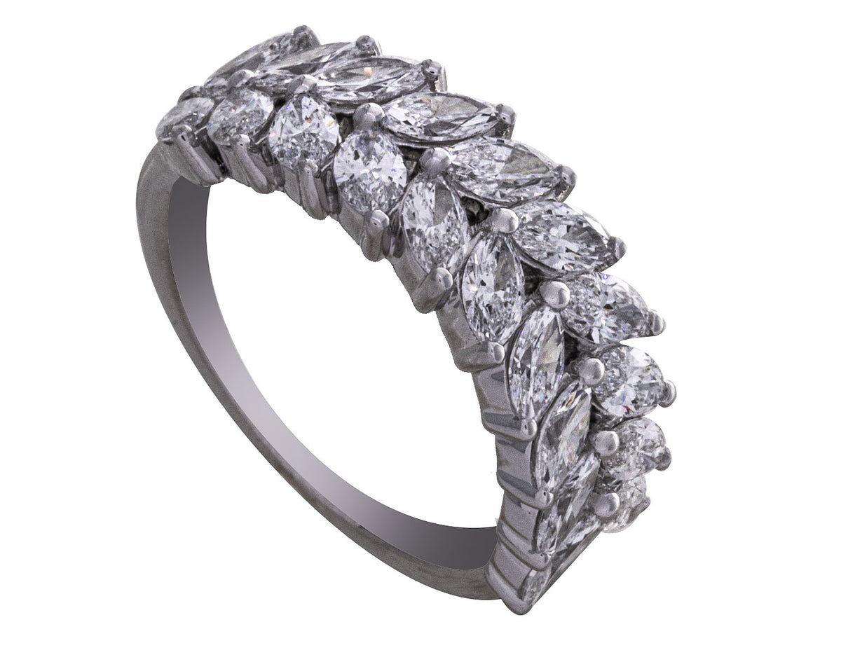 2 1/5ct. t.w. Marquise Cut Newborn Lab Created Diamond Fashion Ring in 14K White Gold