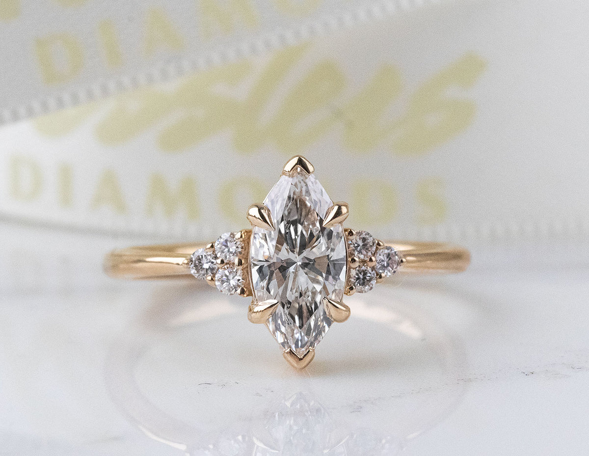 1 1/10ct. t.w. Marquise Cut Newborn Lab Created Diamond Engagement Ring in 14K Yellow Gold