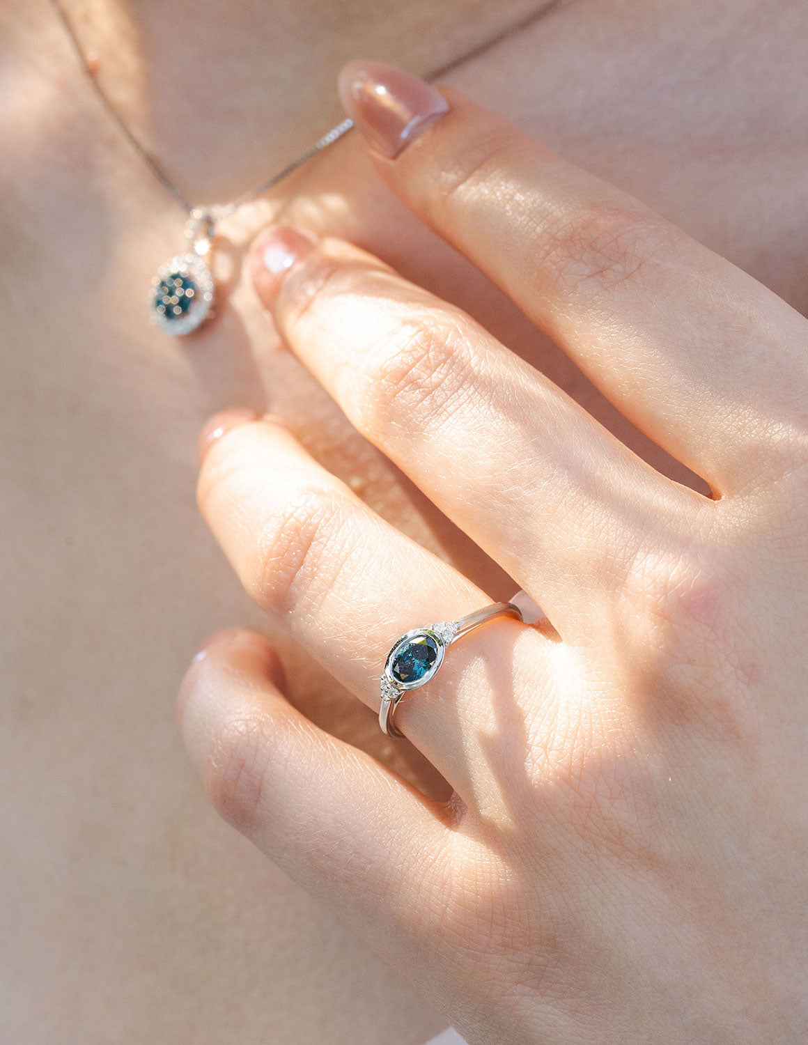 1/2ct. t.w. Blue and White Diamond Ring in 14K White Gold