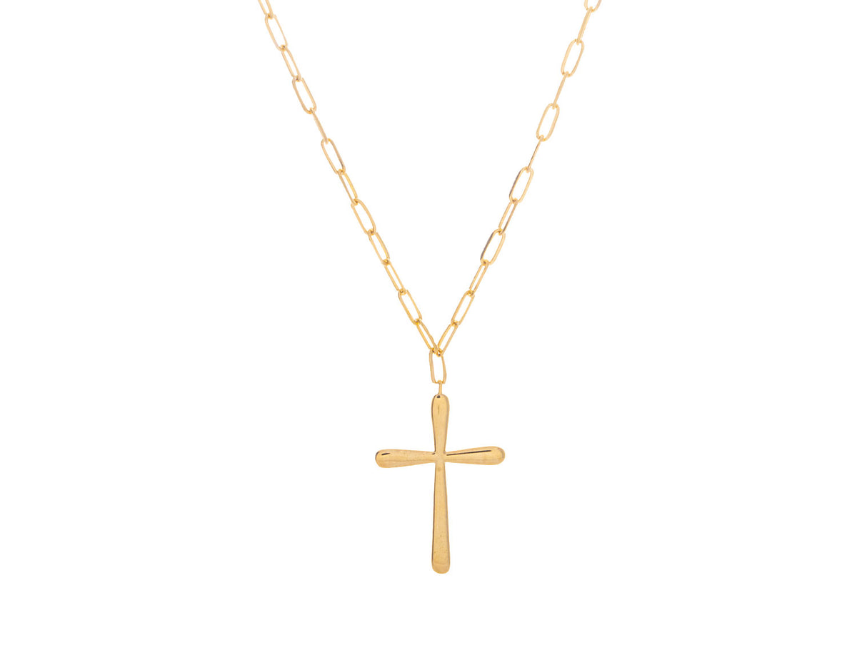 18" Cross Pendant in 14K Yellow Gold