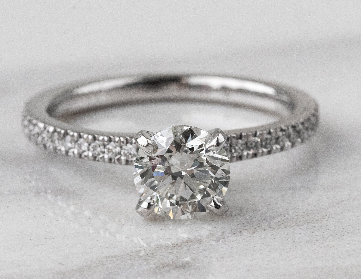 1 1/6ct. t.w. Round Cut Diamond Engagement Ring in 14K White Gold