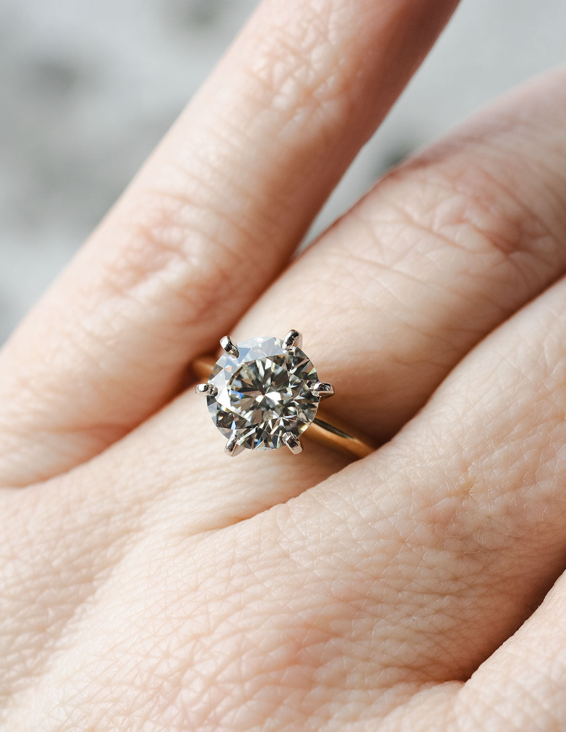 2 1/2ct. Newborn Lab Created Diamond Solitaire Engagement Ring in 14K Yellow Gold