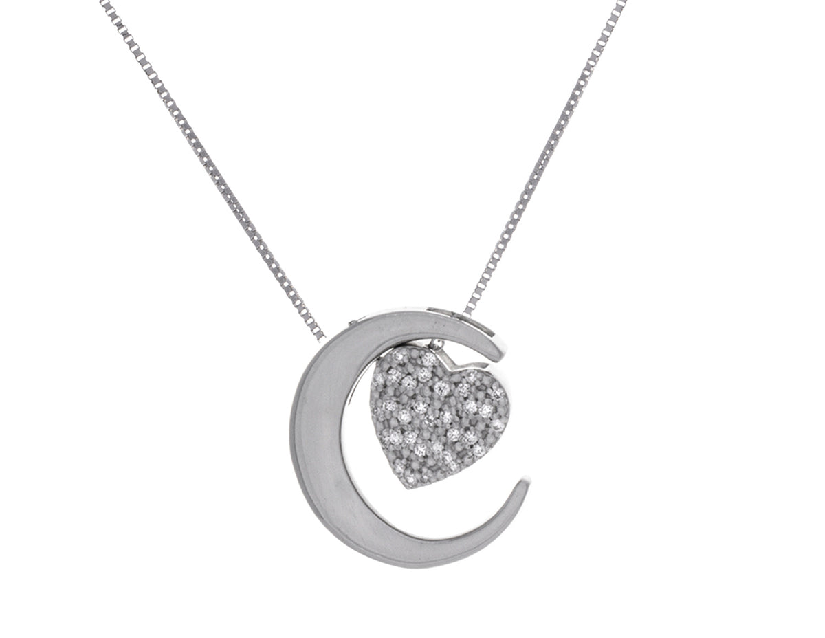 1/8ct. t.w. Diamond 'Love U to the moon & back' Pendant in Sterling Silver