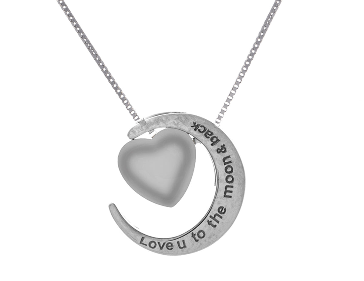 1/8ct. t.w. Diamond 'Love U to the moon & back' Pendant in Sterling Silver