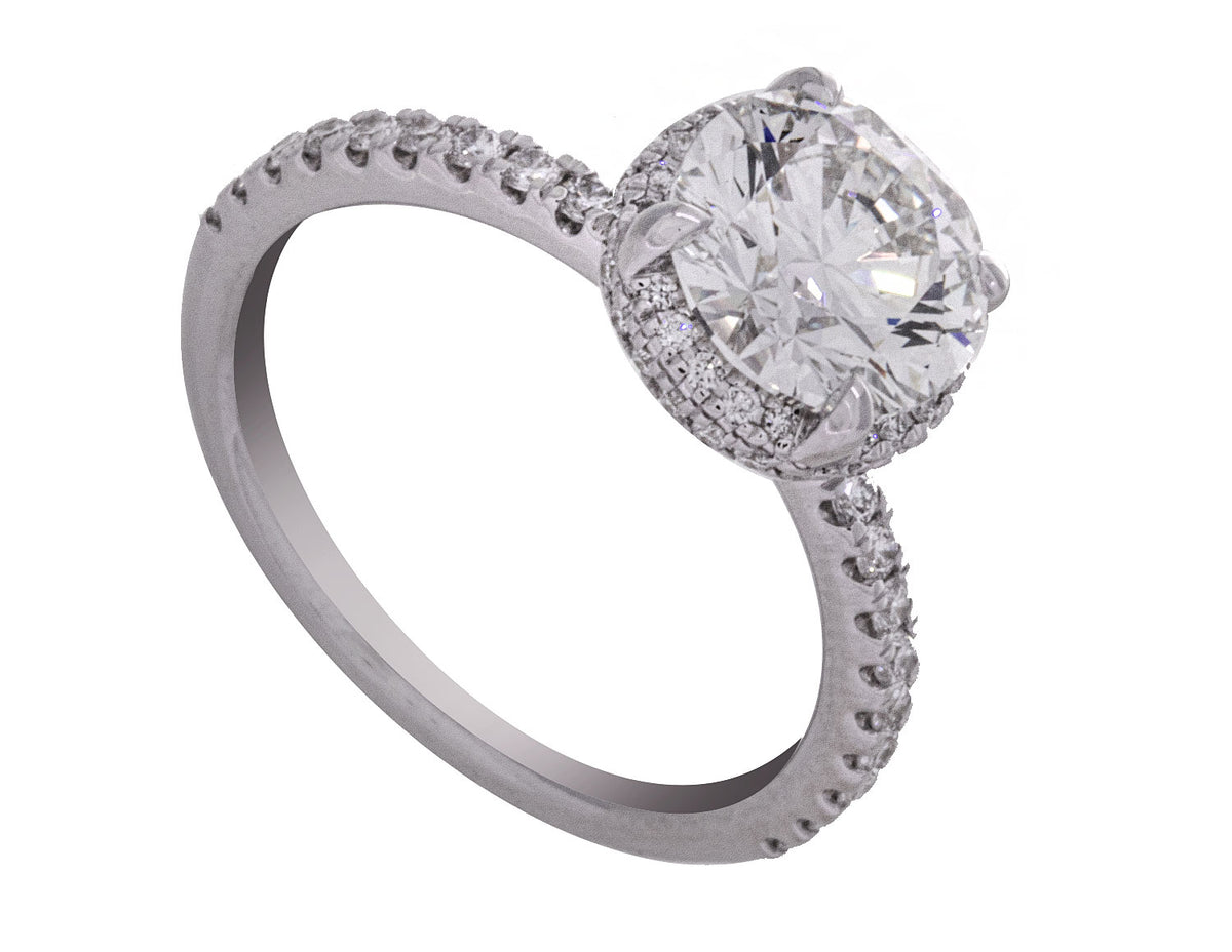 2 2/5ct. t.w. Round Cut Newborn Lab Created Diamond Engagement Ring in 14K White Gold