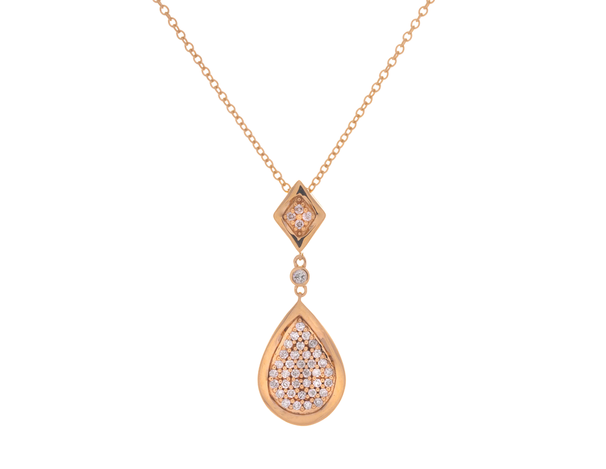 1/6ct. t.w. Diamond Teardrop Pendant in 10K Yellow Gold