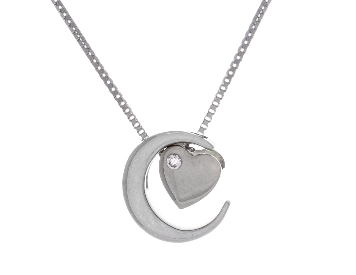 .05ct. t.w. Diamond 'Love U to the moon & back' Pendant in Sterling Silver