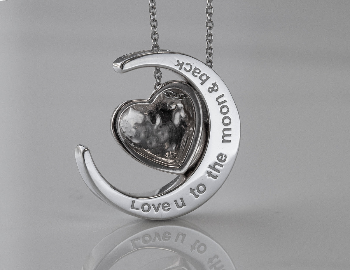 .05ct. t.w. Diamond 'Love U to the moon & back' Pendant in Sterling Silver