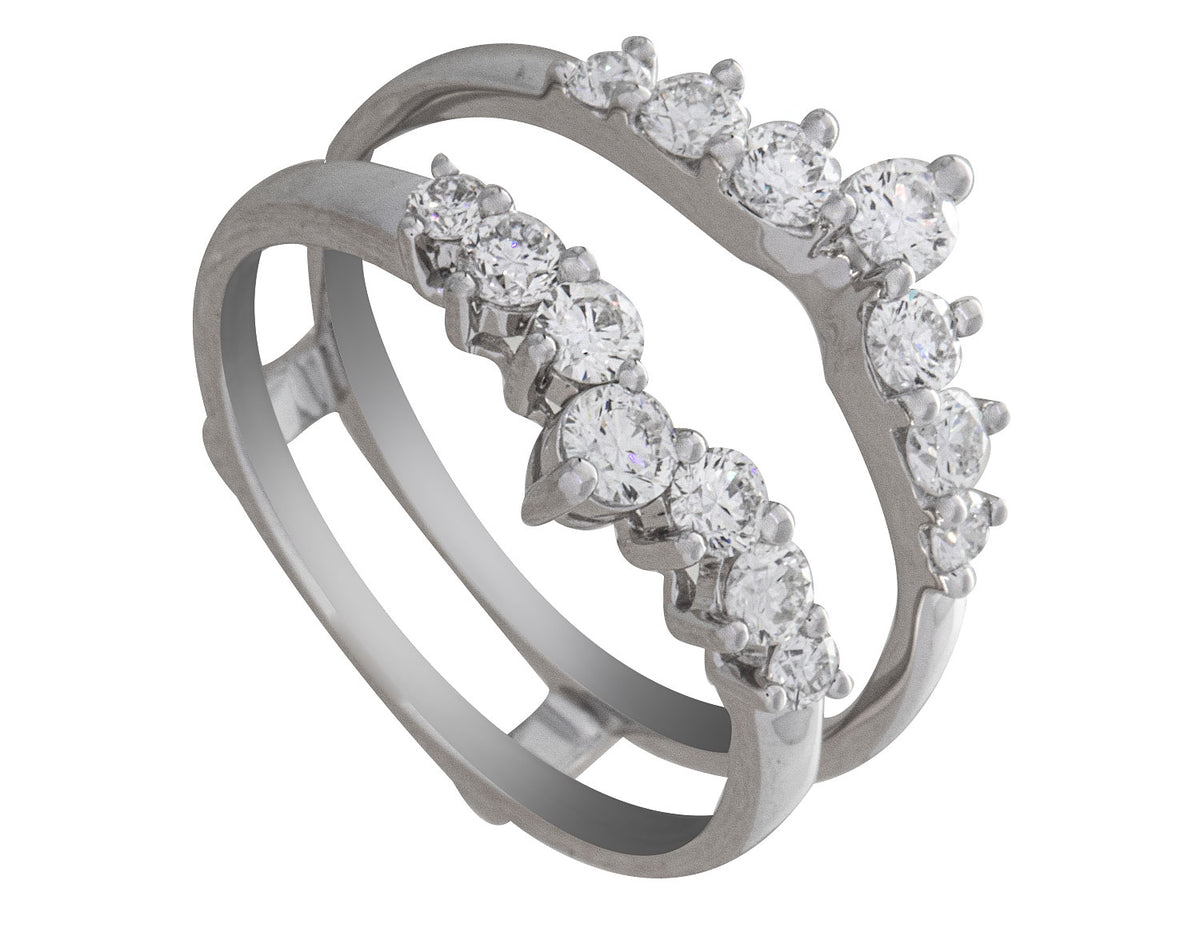 3/4ct. t.w. Diamond Wedding Guard Ring in 14K White Gold