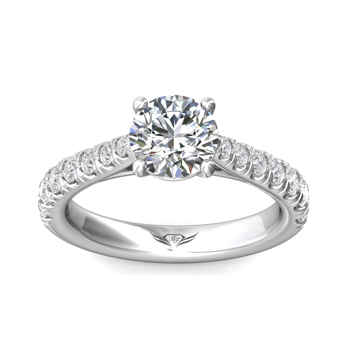 1/2ct. t.w. Round Cut Diamond Engagement Ring in 14K White Gold