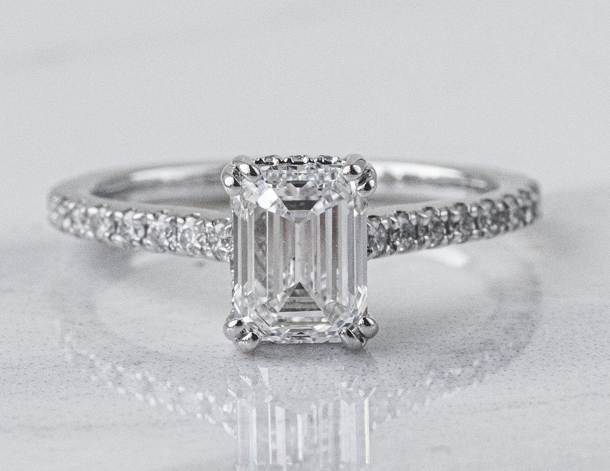 1 5/6ct. t.w. Emerald Cut Diamond Engagement Ring in 14K White Gold