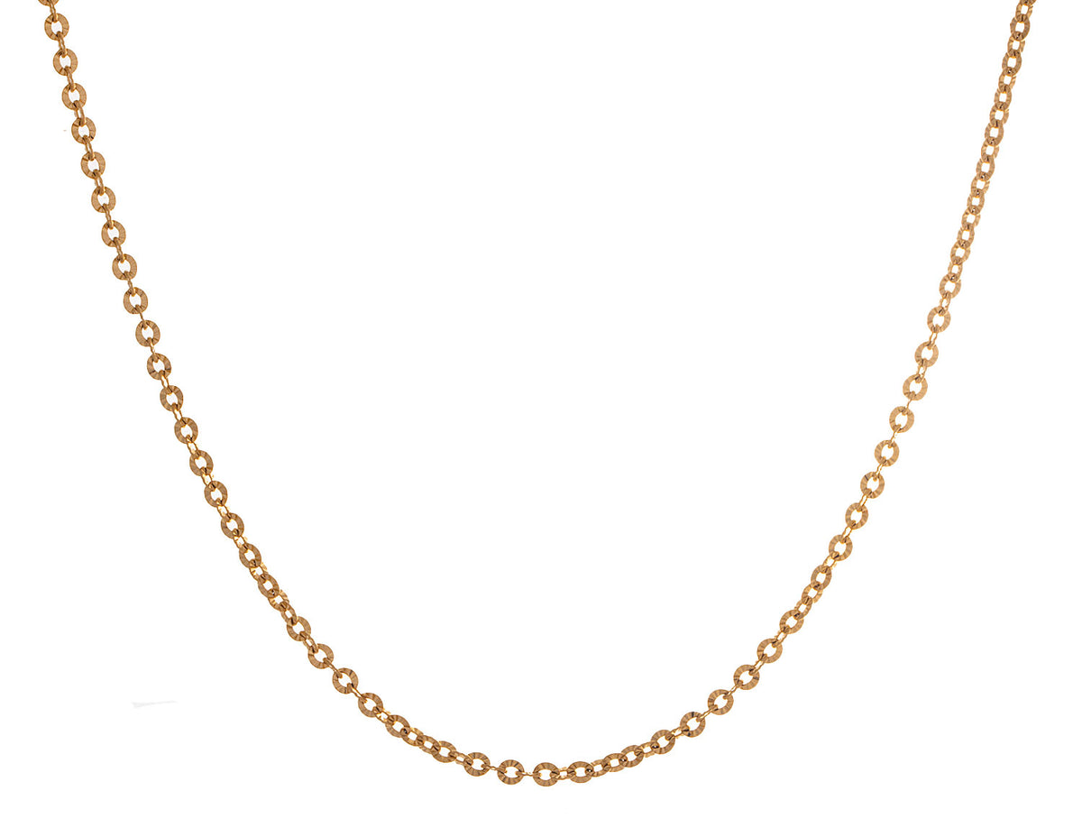 20" Gold Ion-Plated Stainless Steel Diamond Cut Rollo Chain