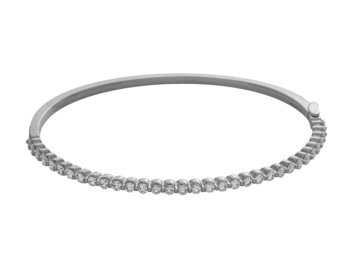 1 1/2ct. t.w. Diamond Bangle Bracelet in 14K White Gold