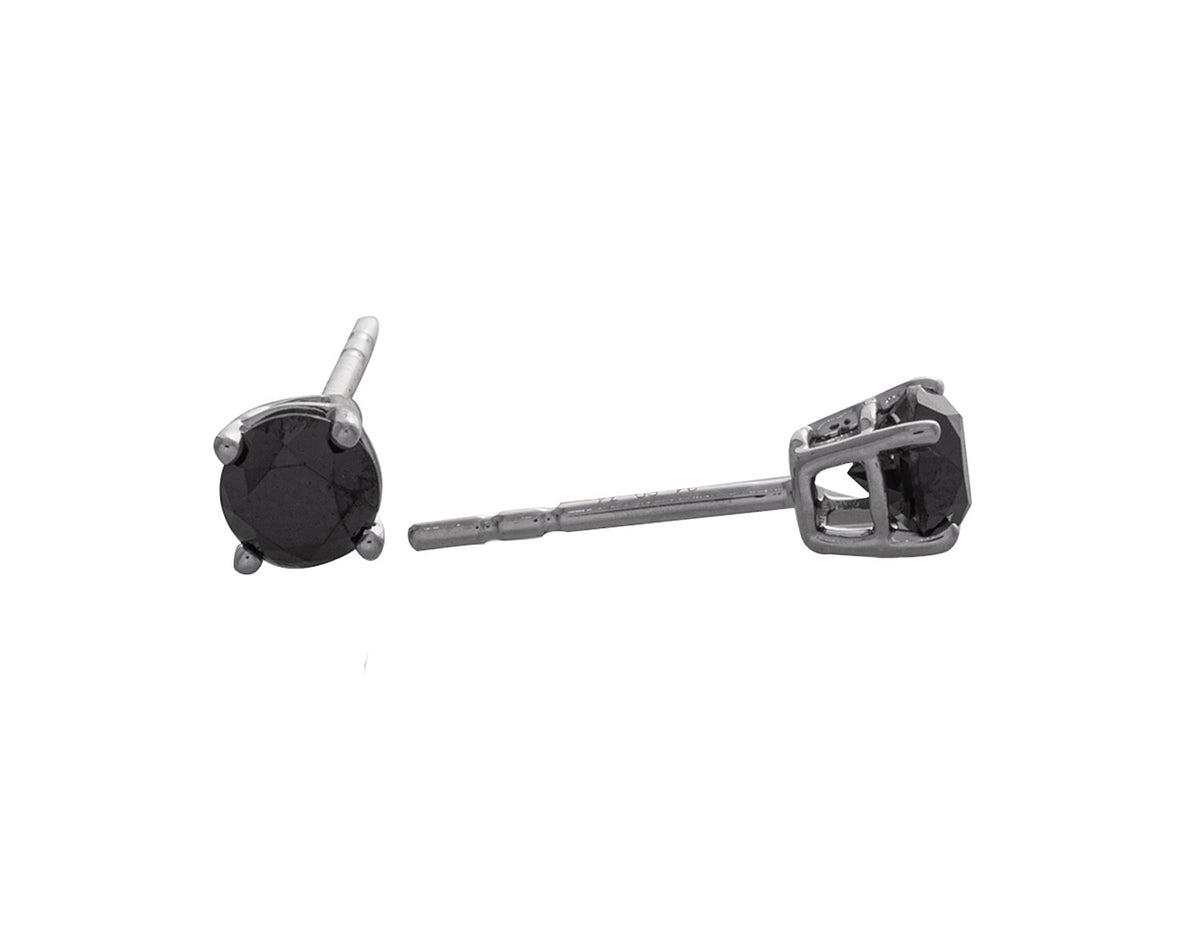 3/4ct. t.w. Black Diamond Stud Earrings in 14K White Gold