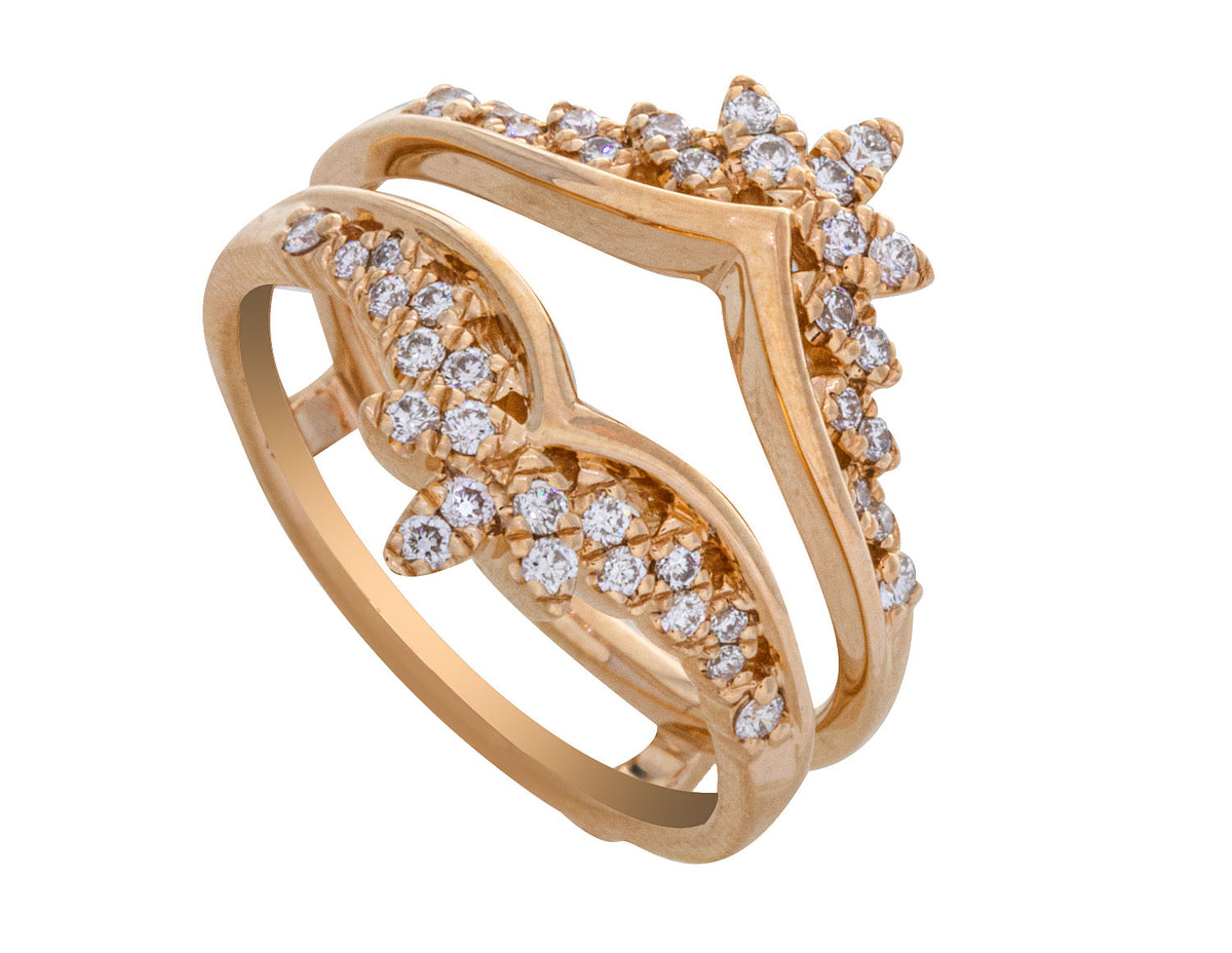 1/3ct. t.w. Diamond Wedding Guard Ring in 14K Yellow Gold