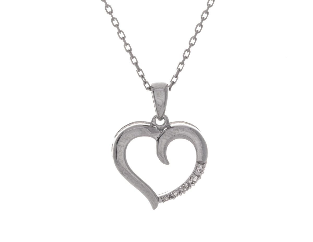 .03ct. t.w. Diamond Journey Heart Pendant in Sterling Silver