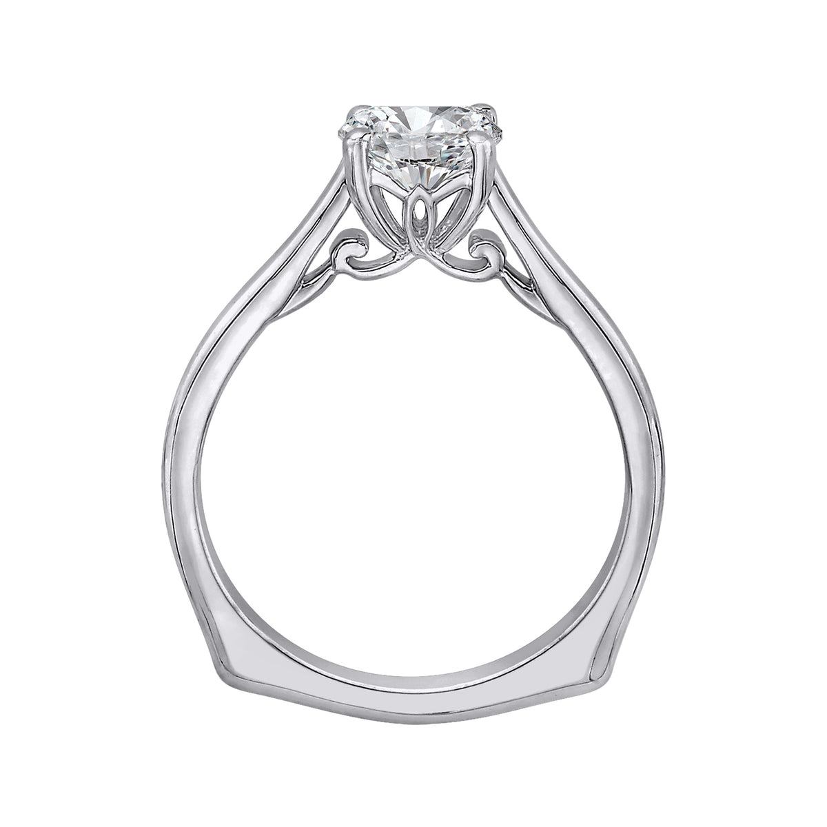 Solitaire Engagement Ring in 14K White Gold