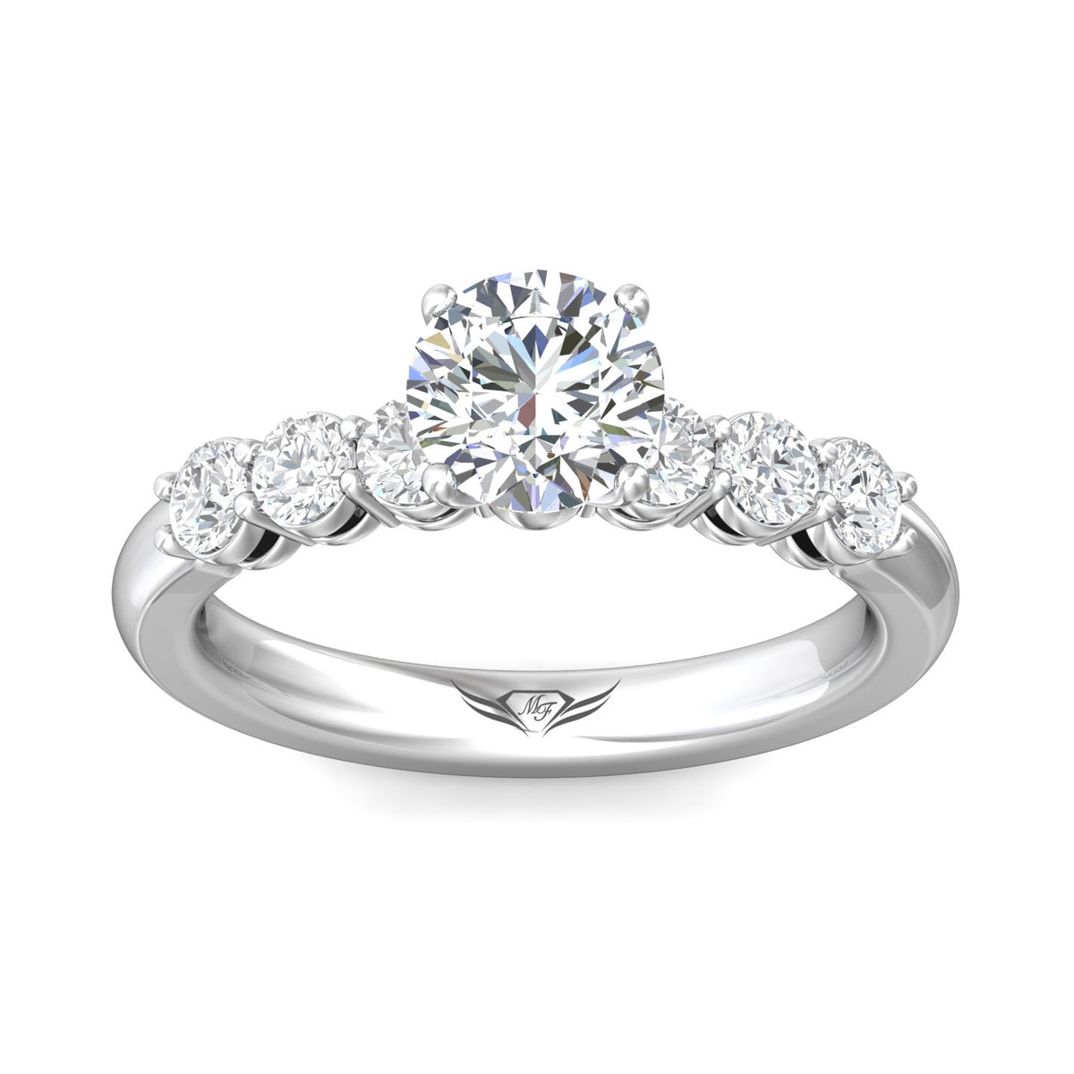 5/8ct. t.w. Round Cut Diamond Engagement Ring in 14K White Gold