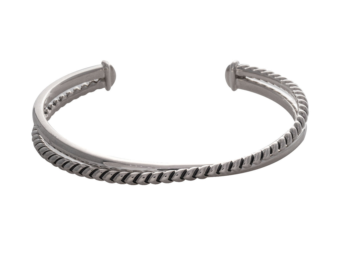 Sterling Silver Textured Bangle Bracelet